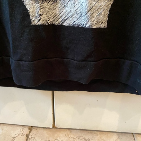 Peace sign appears painted in white. Thin over the head sweatshirt - Picture 6 of 12